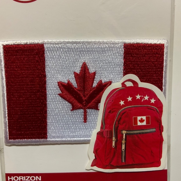 Three embroidered iron-on patches: Moose, Canada flag, camera - Picture 8 of 8